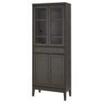 Шкаф со стеклянными дверцами - IDANÄS/IDANАS   IKEA/ ИДАНАС ИКЕА, 81x39x211 см, темно-коричневый
