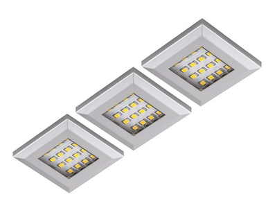 Furnika Комплект из трансформатора и 3-х накладных светодиодных светильника SQUERE, теплый, алюминий