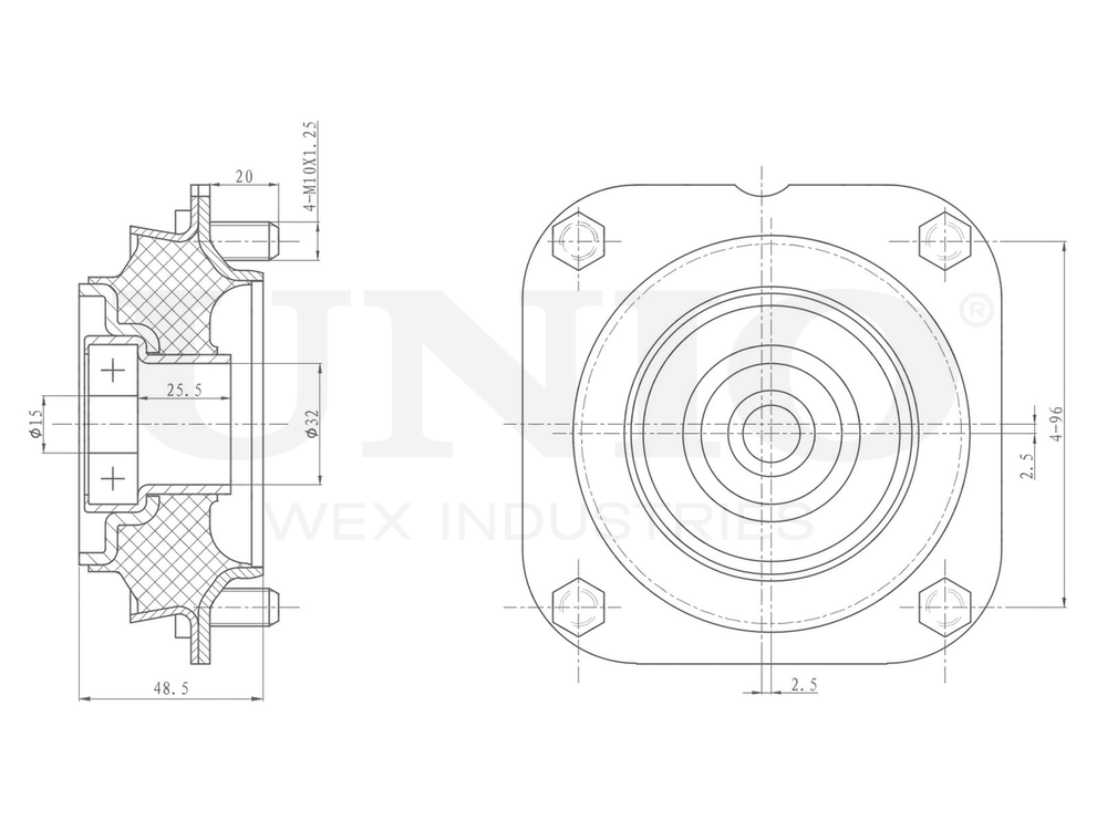 Опора амортизатора передняя UNIO RMP-13046