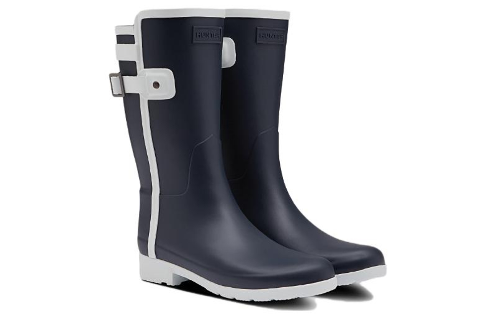 HUNTER Refined Thermal Slip Resistant Slip Resistant Rain Boots Women"s Marine Blue