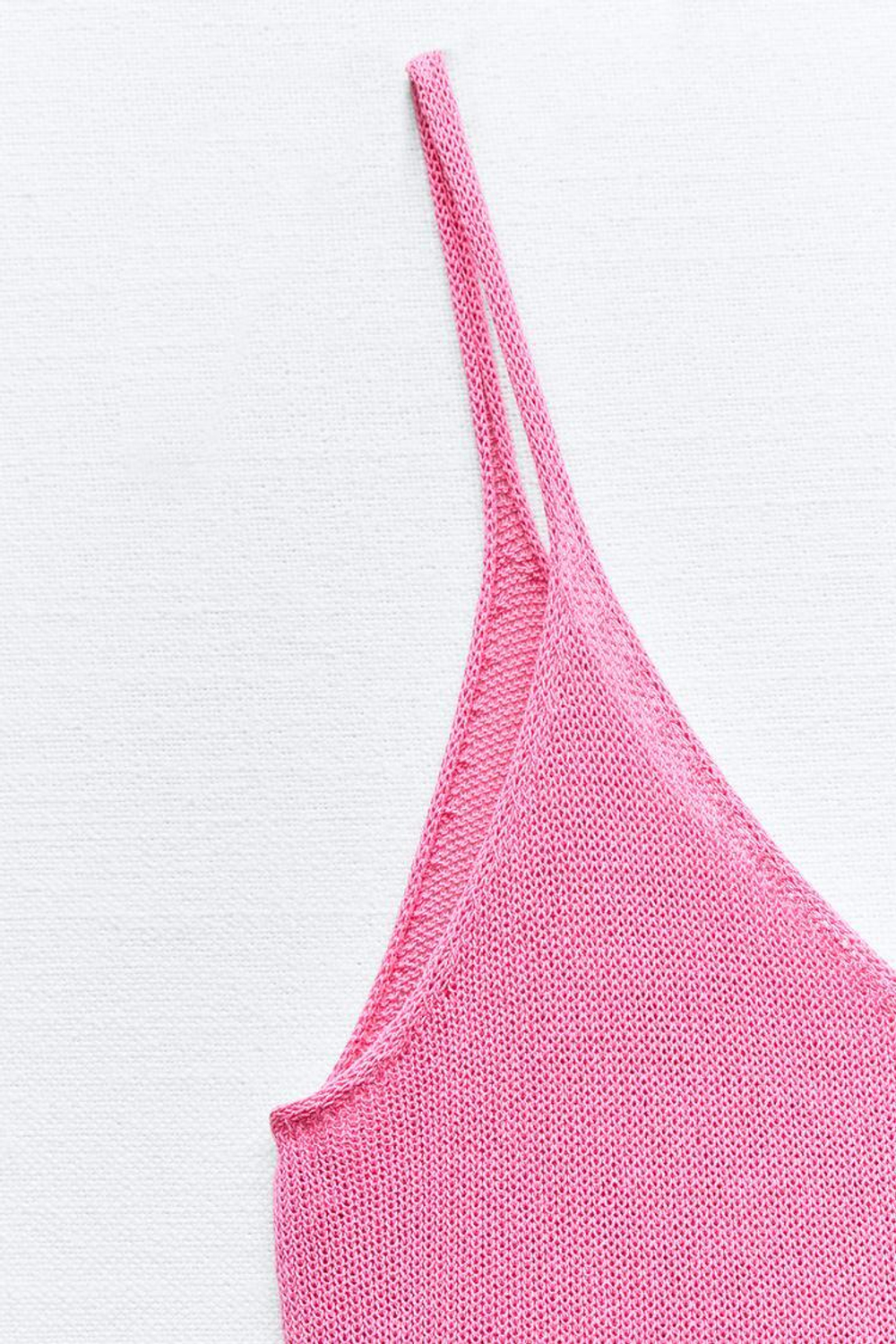 ZARA ОДНОТОННЫЙ ТОП С БРЕТЕЛЯМИ, РОЗОВЫЙ