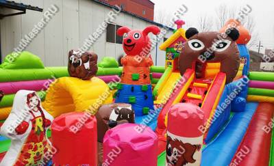 Коммерческий надувной батут "Маша и Миша", 10*6*2,8 м