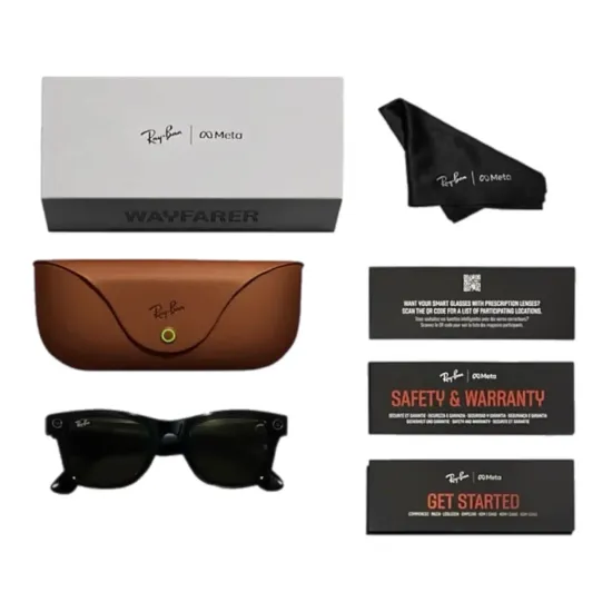 Ray-Ban Meta Wayfarer RW4006 (Глянцевая черная оправа, линзы зеленые), размер М