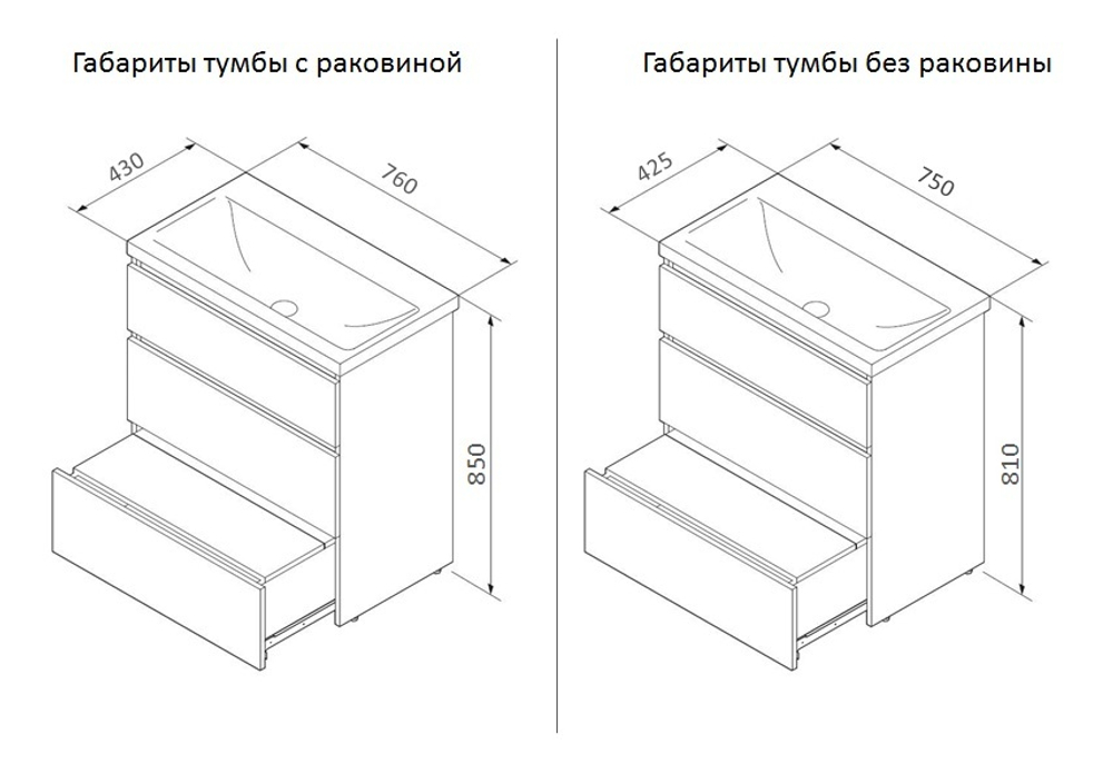 Тумба под раковину напольная AM.PM Gem S M91FSX0752WG белая глянцевая