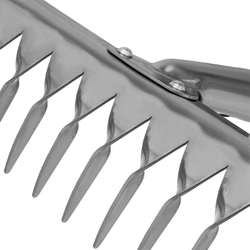 Грабли, нержавеющая сталь, 340 мм, 14 витых зубьев, без черенка, Россия, Сибртех