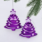 Елочные игрушки "Сказочная ёлочка" 8 см 2шт.Фиолетовый
