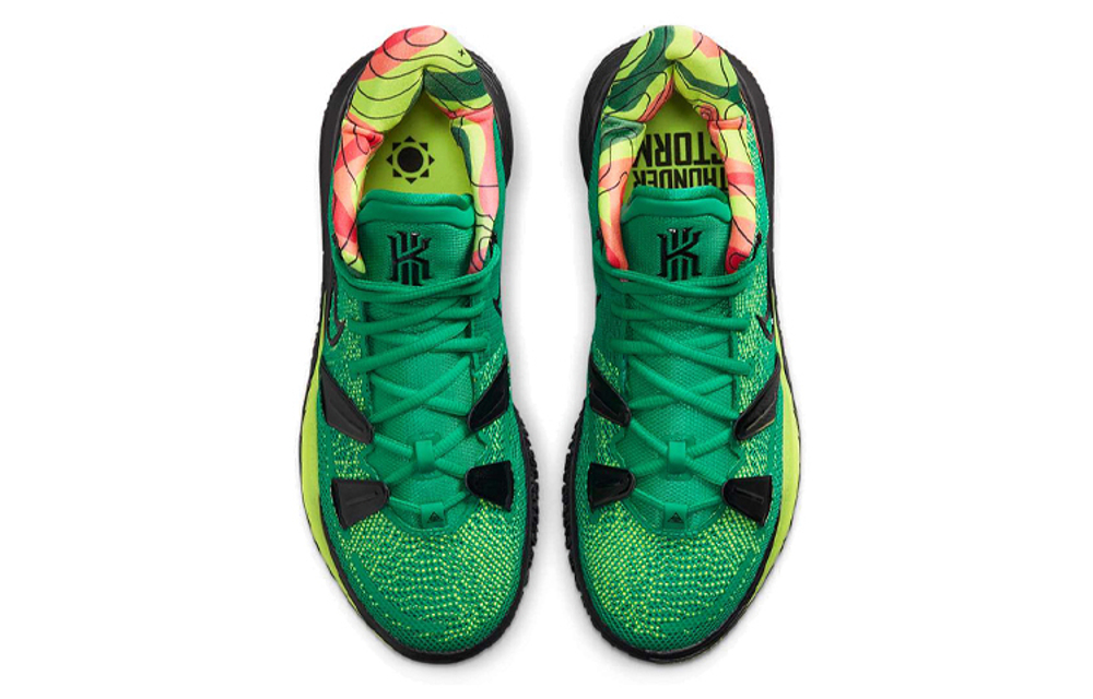 Nike Kyrie 7 EP "Ky-D" weatherman TPU fabric synthetic leather shock absorption, non-slip, wear-resistant wrapping support mid-top actual combat basketball shoes for men and women with the same black and green domestic version