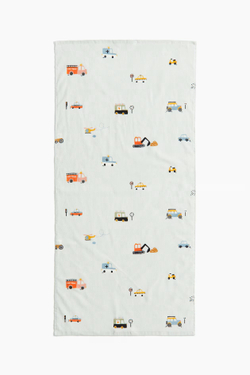 H&M ПЛЯЖНОЕ ПОЛОТЕНЦЕ ПРИНТОМ, БЕЛЫЙ