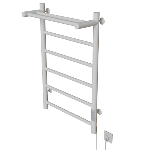 Полотенцесушитель MIXLINE VEGA  80х50 (таймер, 318Вт, 5 перекладин + ПОЛКА) электрический БЕЛЫЙ