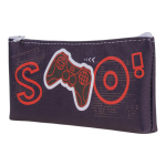 Пенал-косметичка "Джойстик" серый с зеленым