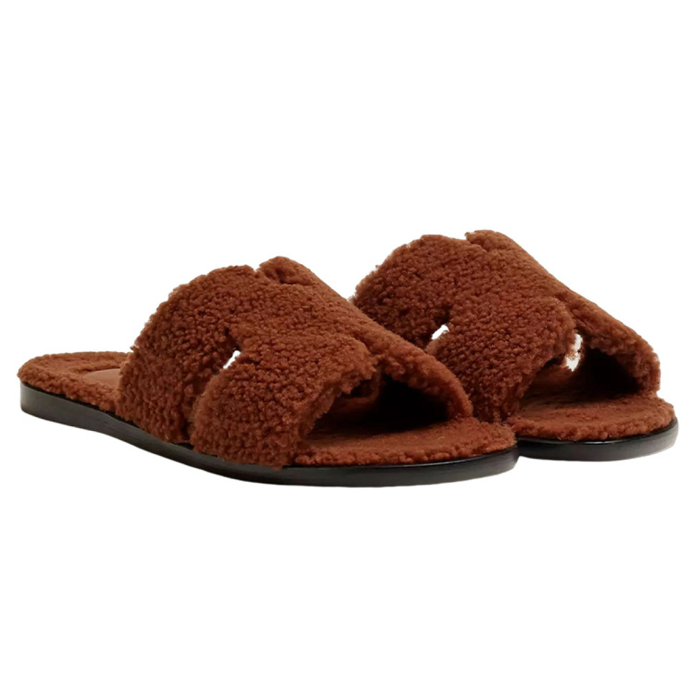 Hermes lzmere comfortable non-slip wear-resistant fashion sandals men's brown, H222849Z HC0