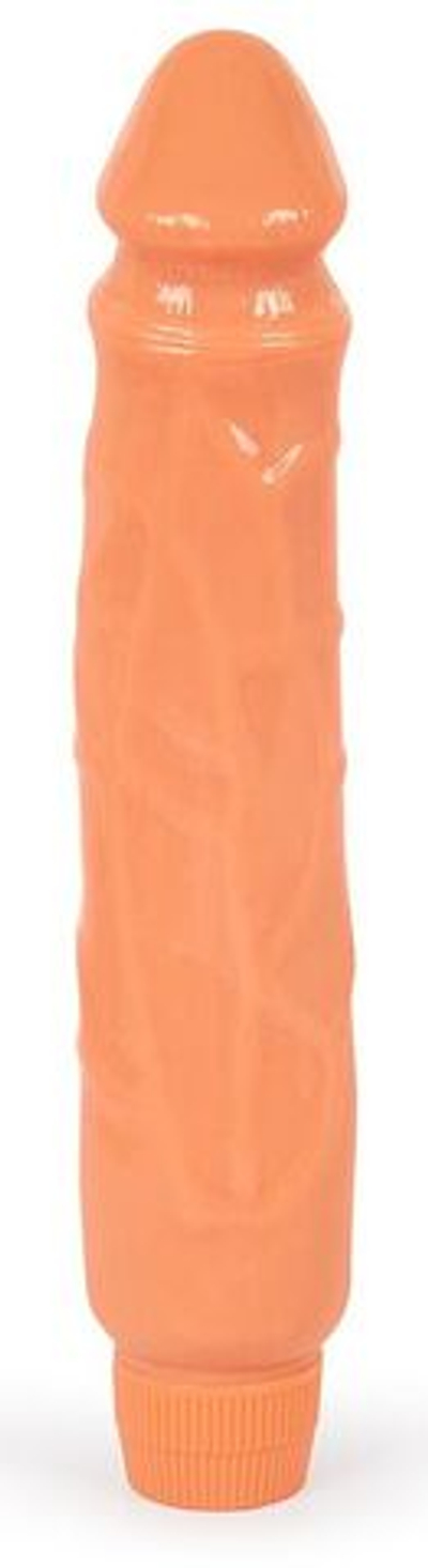 Телесный гладкий вибратор-реалистик с венками - 25 см. (Цвет: телесный)