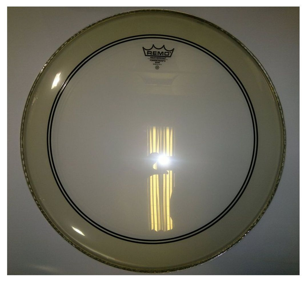 20"Powerstroke Clear, Пластик Для Бас Бараб. , Прозрачн. С Демп. Кольцом, Наклейка В Комп Remo P3-1320-C2