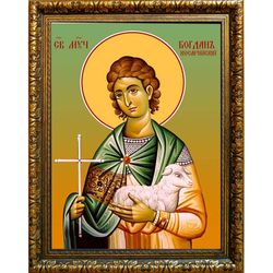 Богдан (Феодот) Кесарийский (Каппадокийский) мученик. Икона на холсте.