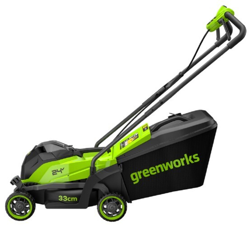 Газонокосилка аккумуляторная GREENWORKS 2520607UA 24V, 33 см, бесщеточная, c 1хАКБ 2Ач