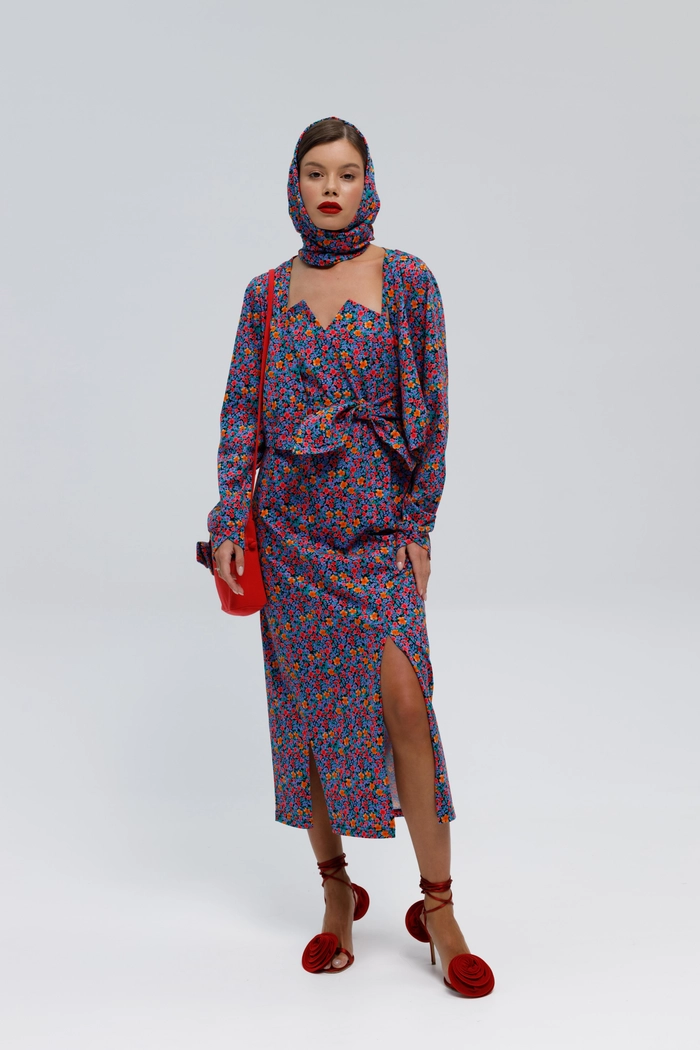 ПЛАТЬЕ РАСОН ЦВЕТОЧНЫЙ ПРИНТ