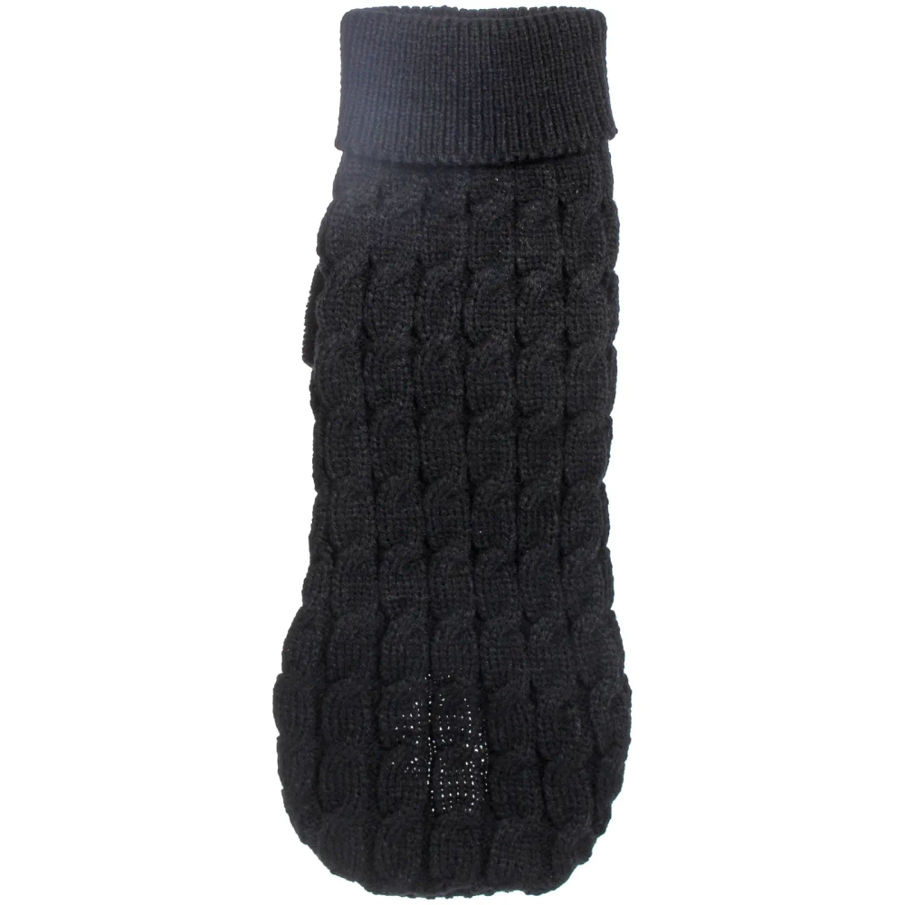 Кофта - свитер для мелких пород собак и кошек «BRO Style», косички, цвет черный, р M