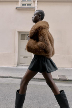 ZARA ЮБКА-ШОРТЫ С ПУГОВИЦАМИ, ЧЕРНЫЙ