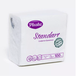 Plushe Салфетки бумажные Standart, 1 cлой, 24х24, 100 листов