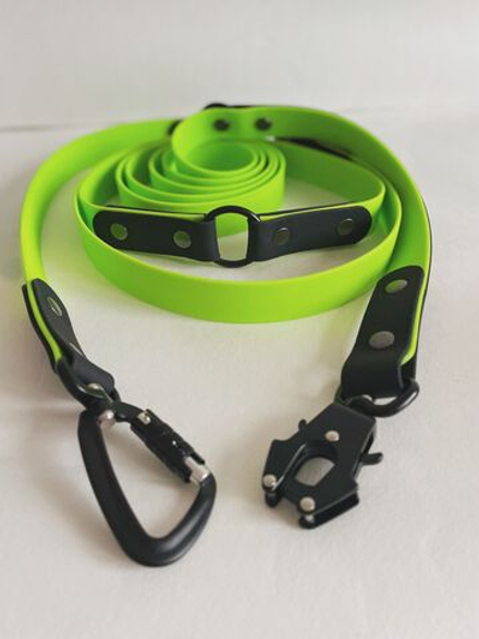 Перестежка для собак для крупных пород , водонепроницаемый Биотан , 25 мм , 3 м , салатовый , черный