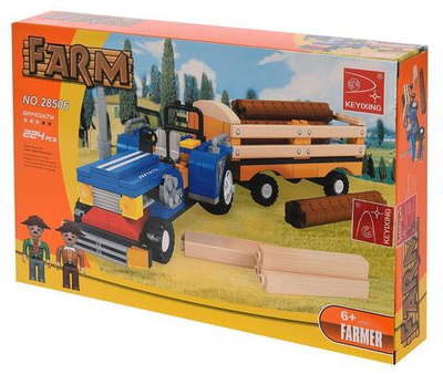 Конструктор блочный Аусини Ферма 220дет., коробка 28506