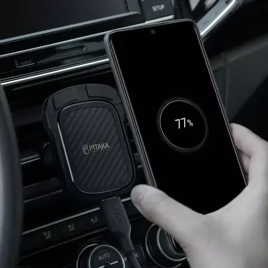 Pitaka MagEZ Mount Qi автомобильное зарядное устройство / магнитный держатель, крепление в решетку , кевлар (арамид)