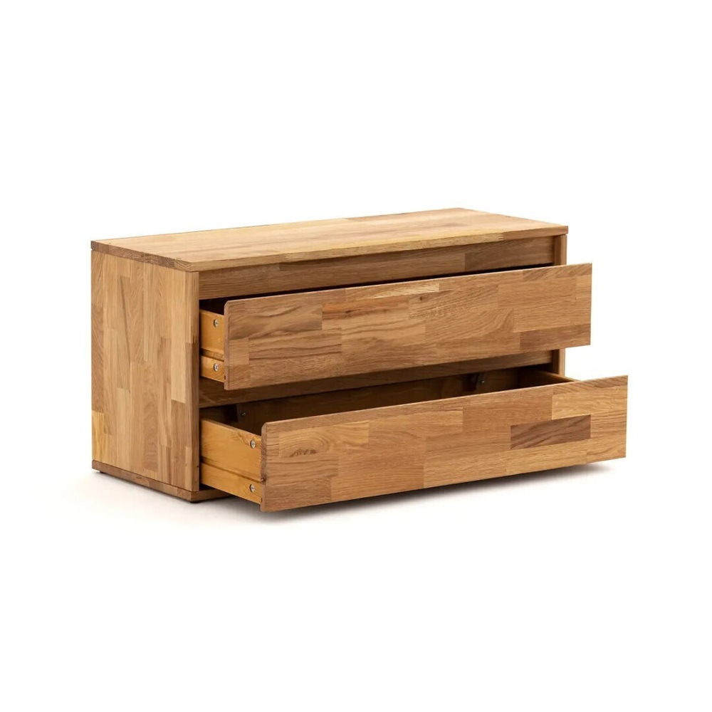 Комод с ящиками Эдгар деревянный 70х28х35 см дизайнерский / массив дуба, шпон дуба, натуральный дуб / комод для одежды в прихожую, детскую, ванную комнату