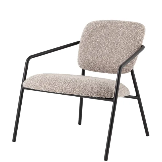 Лаунж-кресло Rooney, серое букле