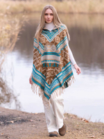 Пончо женское шерстяное с орнаментом