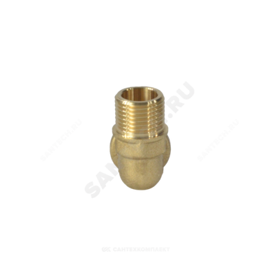 Угольник для PE-X труб аксиальный латунь Дн 16х1/2" НР РОС