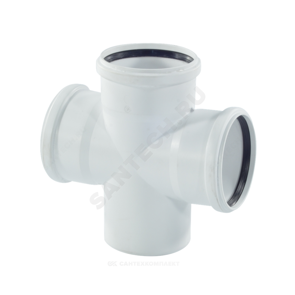 Крестовина PP-H 1-плоскостная бесшумная белая RAUPIANO PLUS Дн 110х110х110х87гр б/нап в/к Rehau 11215541001