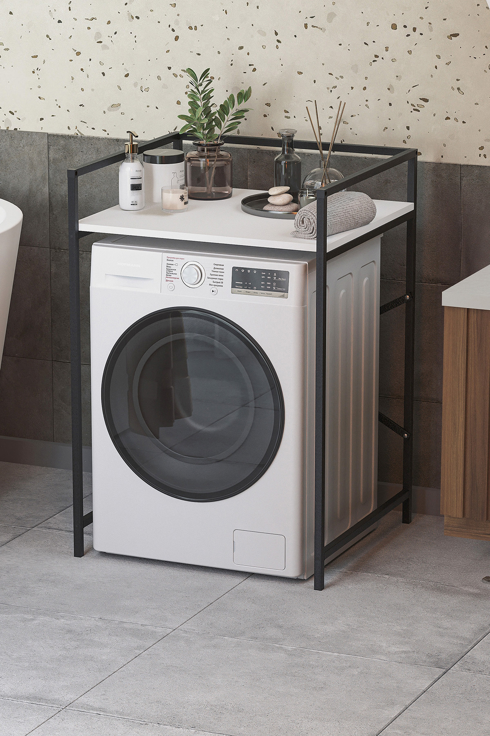 Полка над стиральной машиной - белая