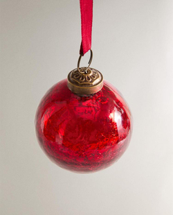 ZARA HOME ЕЛОЧНОЕ ИГРУШКА В ФОРМЕ ШАРА, КРАСНЫЙ