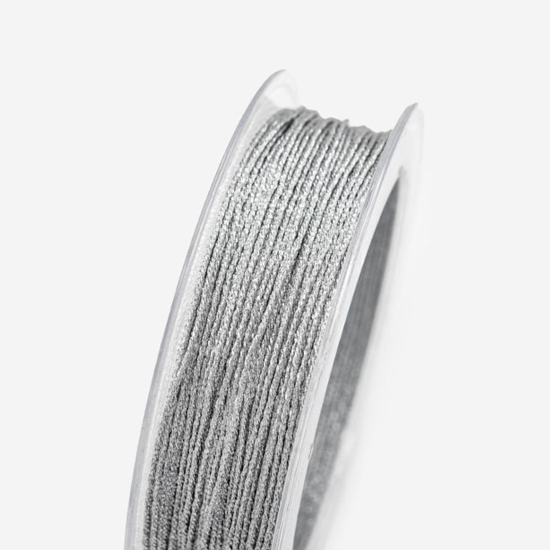 Нить для браслетов, нейлон, оттенок "Блестящий серебряный", 1мм