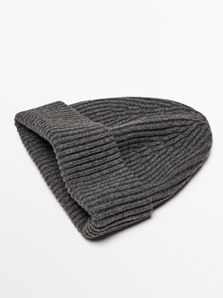 Massimo Dutti Шапка из смесовой шерсти, маренго