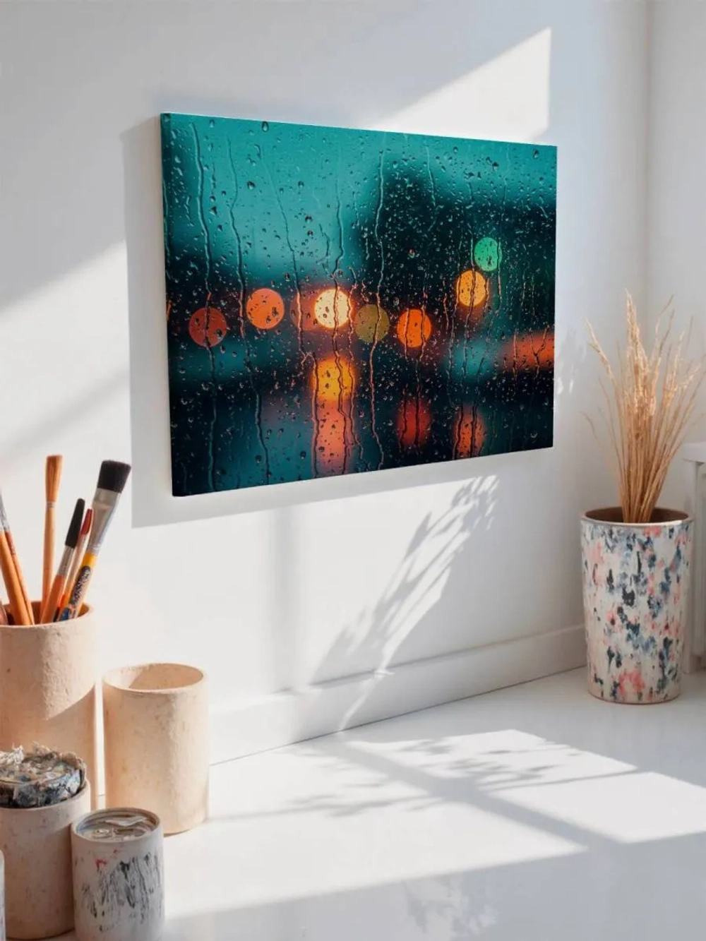 Картина на стену 40 X 50 Капли на стекле