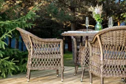 "Дольче" обеденная группа из искусственного ротанга, цвет коричневый