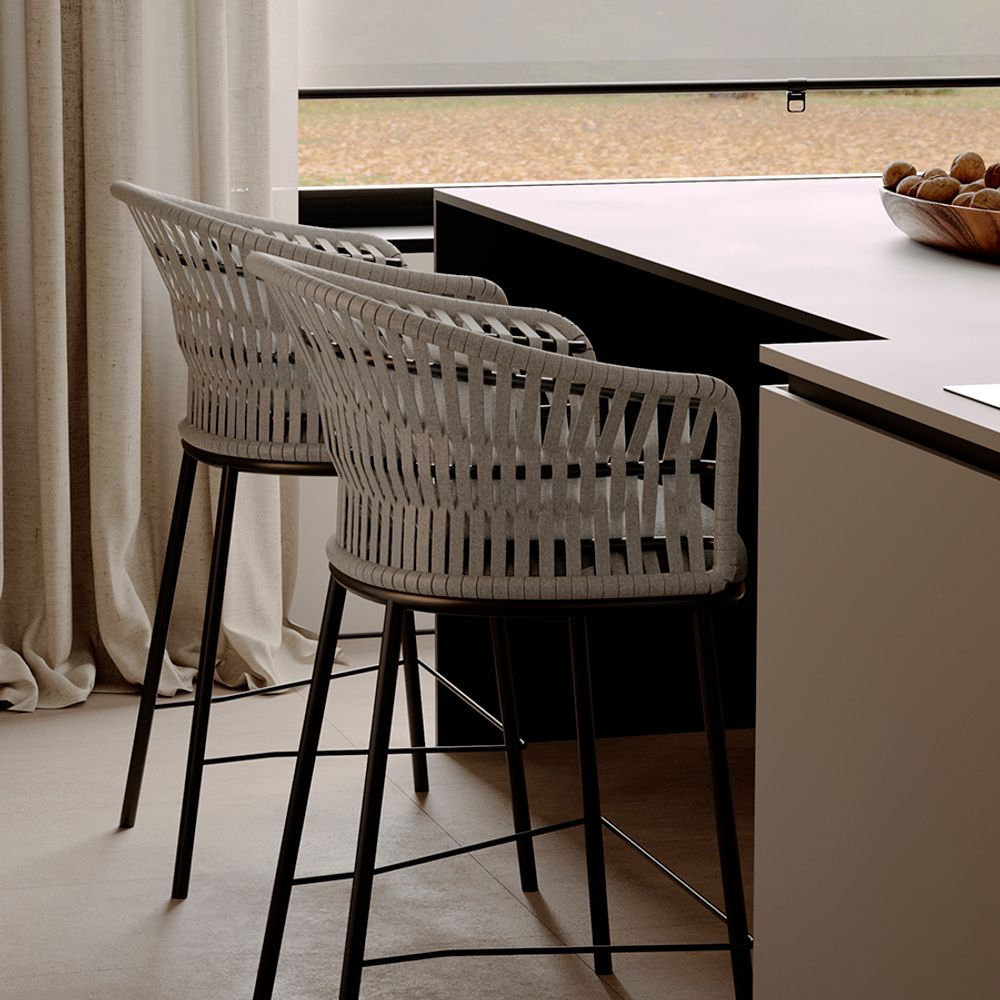 Стул полубарный Haugen, темно-серый/светло-серый