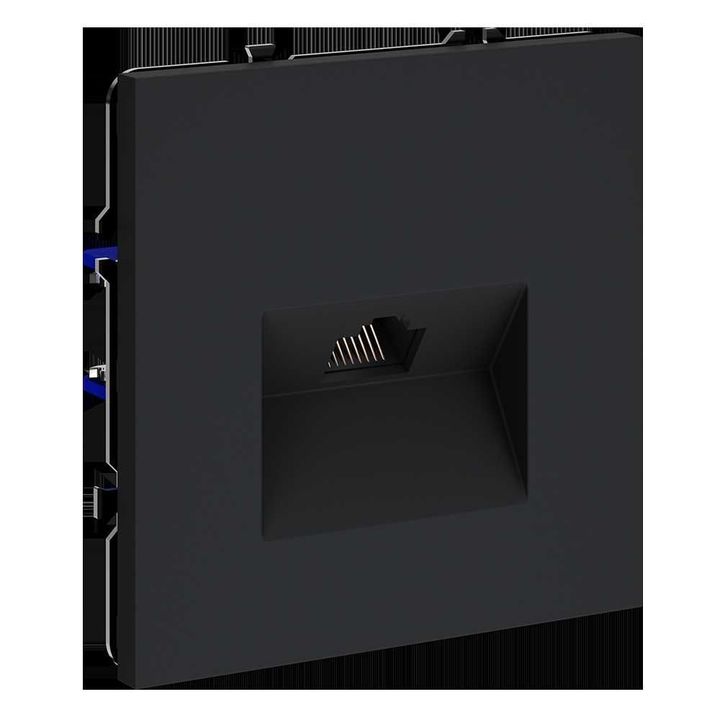 Розетка компьютерная встраиваемая Voltum S70 RJ45 кат.6, (графит) VLS060107