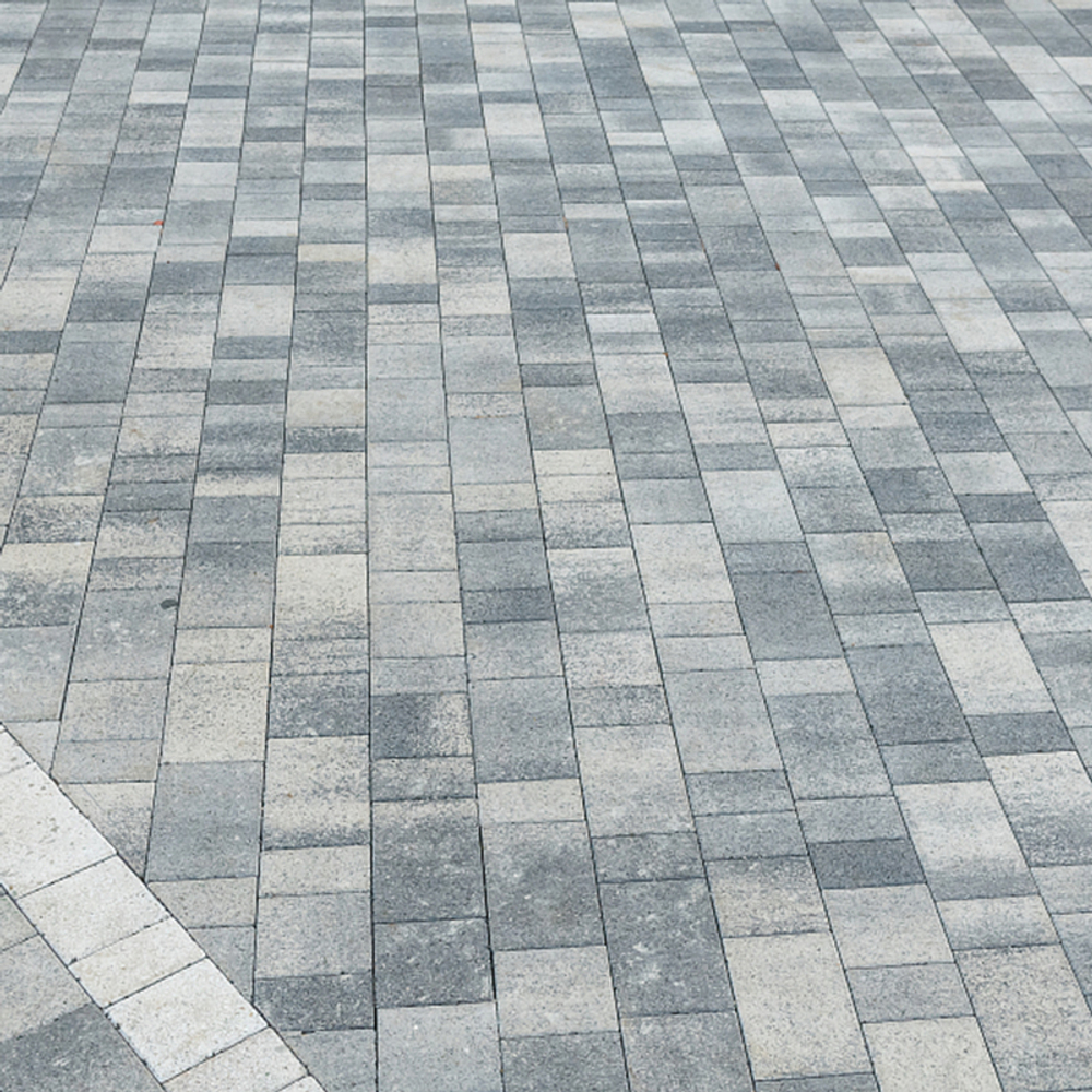 Тротуарная плитка СТАРЫЙ ГОРОД - Листопад гранит Антрацит, комплект из 3 видов плит