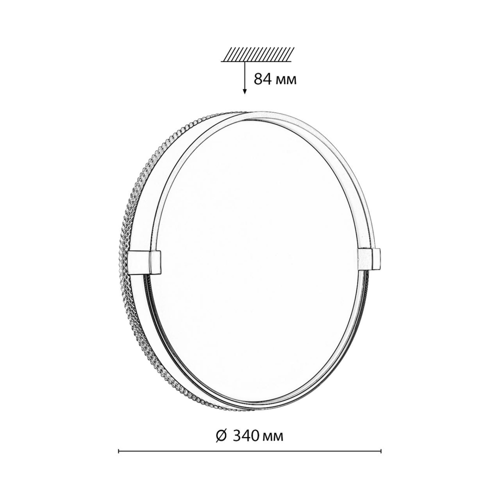 7647/CL PALE SN 189 Светильник пластик/белый/черный/золотой LED 30Вт 4000К D340 IP43 OLIDI BLACK