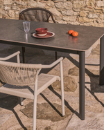 Уличный стол Anafi с графитовой столешницей из спеченного камня, 220 x 100 см