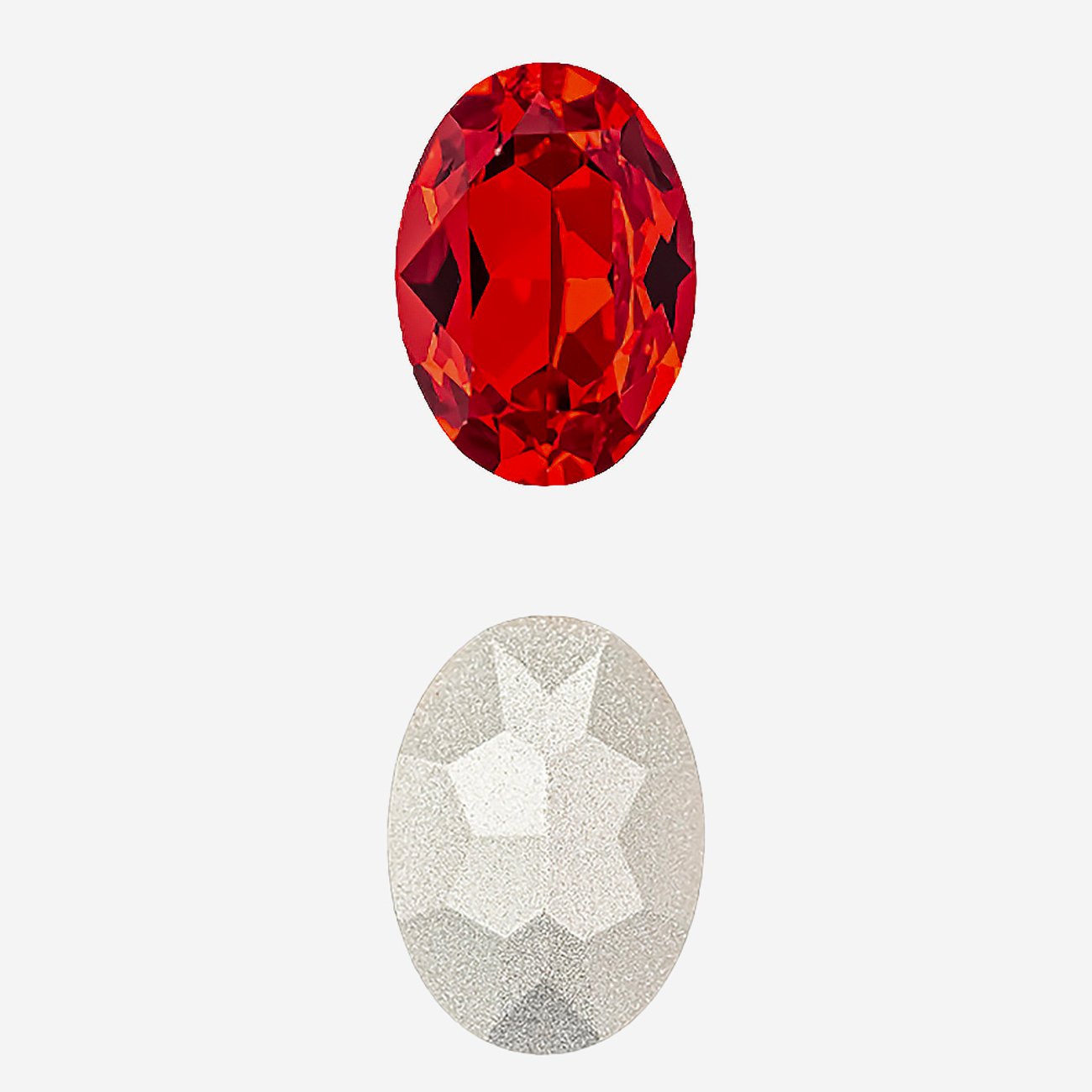 Кристалл Овал (Oval Fancy Stone), оттенок "Светлый Сиам"/"Light Siam", 14*10мм