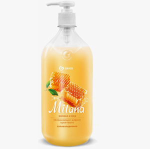 ЖИДКОЕ МЫЛО MILANA МОЛОКО И МЁД С ДОЗАТОРОМ 1000МЛ