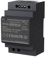 Источник питания PROMPOWER HDR-60-24, на вых. 24 В DC, 2.5А, 60Вт. Вх. 85-264В AC (120-370 В DC)
