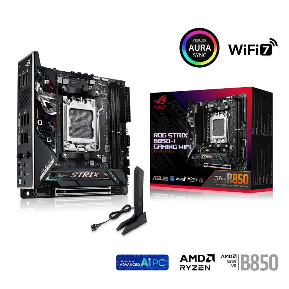Материнская плата ASUS ROG STRIX B850-I GAMING WIFI, AM5, DDR5, mITX