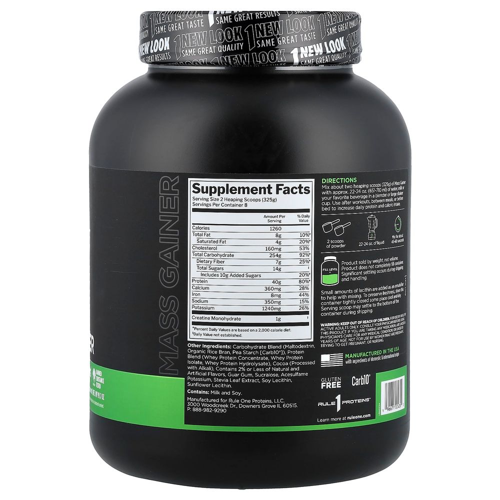 Rule One Proteins, средство для набора мышечной массы, со вкусом шоколадной помадки, 2,6 кг (5,73 фунта)
