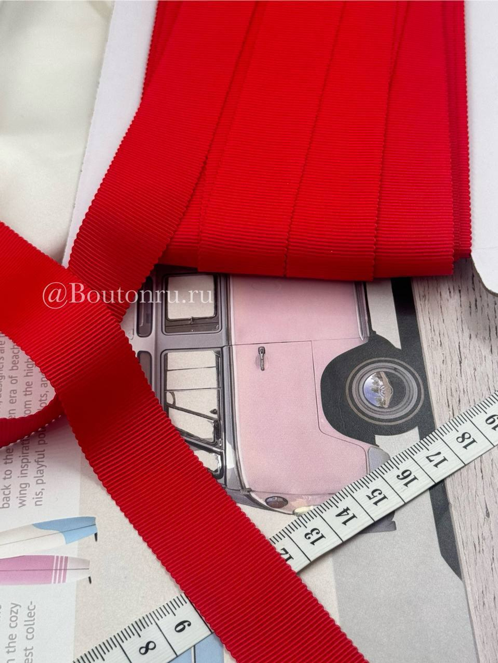 Репсовая лента красная 2,5 см