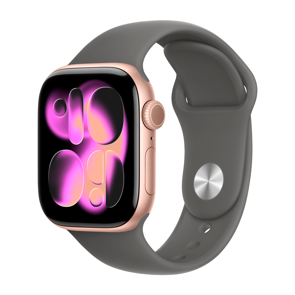 Умные часы Apple Watch Series 11 GPS, 42mm, Rose Gold Aluminium Case with Stone Gray Sport Band, M/L