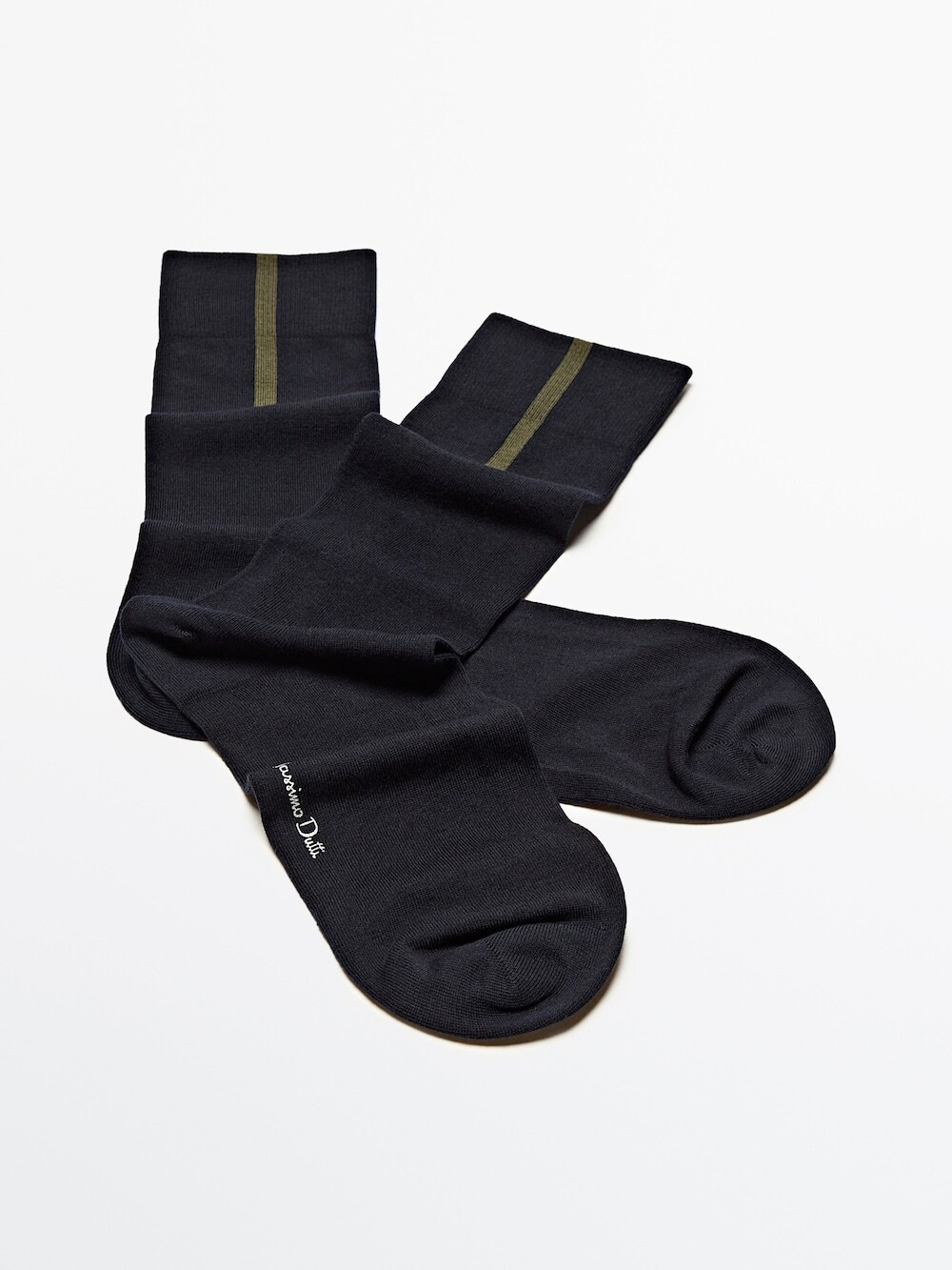 Massimo Dutti Высокие носки с контрастной полосой, темно-синий